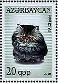 Stamps of Azerbaijan featuring a Persian Tabby kitten