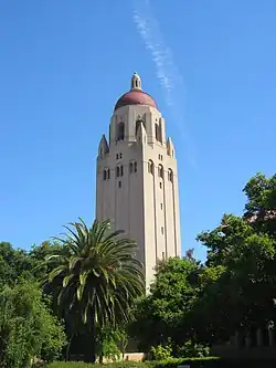 Hoover Tower, at 285 feet (87&nbsp;m), the tallest building on campus