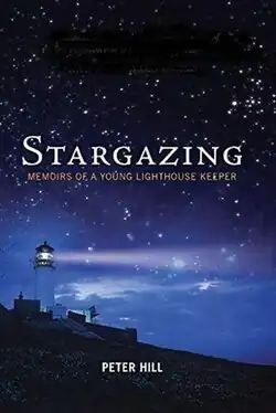 The illustration is a copy of an early edition of the front book cover. It shows a lighthouse beam shining under a dark, starry sky. The title of the book and the author's name are printed centrally. It is a small image as required for non-free images on the Wiki.