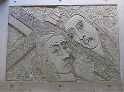 Stations of the Cross, William Mitchell – Jesus helped by Simon of Cyrene