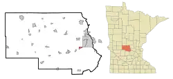 Location of the neighborhood of Pleasant Lake within the city of Rockville, Stearns County