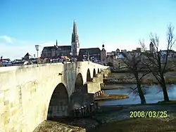 The Stone Bridge (Steinerne Brücke), the Altstadt beyond, looking south (2008)