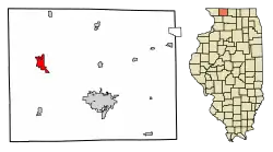 Location of Lena in Stephenson County, Illinois.