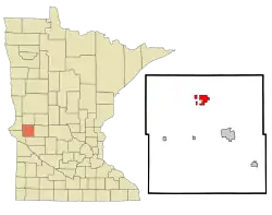 Location of Donnelly, Minnesota