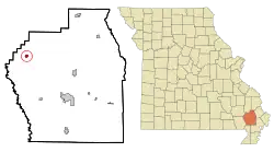 Location of Puxico, Missouri