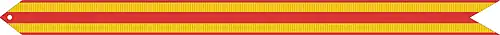 A streamer with three horizontal red stripes and two horizontal gold stripes
