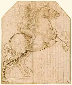Study of a rider and rearing horse for The Adoration of the Magi, c. 1481, Fitzwilliam Museum, Cambridge
