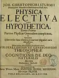 Physica electiva sive hypothetica