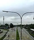 Subang Airport Road towards the Damansara River bridge heading towards Sungai Buloh.