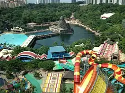 Aerial view of the Sunway Lagoon in Bandar Sunway, Malaysia