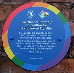 Plaque 10 on the Swarthmore Centre, Woodhouse Square