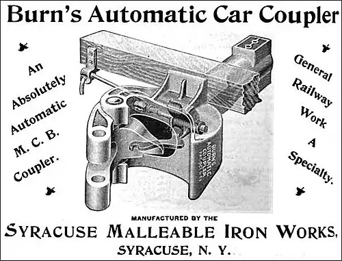 Syracuse Malleable Iron Works – 1894. MCB5 Transition Coupler, compatible with link and pin coupling