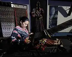 Image 3A Tboli woman weaving t'nalak from South Cotabato. (from Culture of the Philippines)