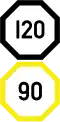 Speed limit for Thai railways. The upper figure shows the limit for diesel multiple units, while the lower limit applies to locomotive-hauled trains.