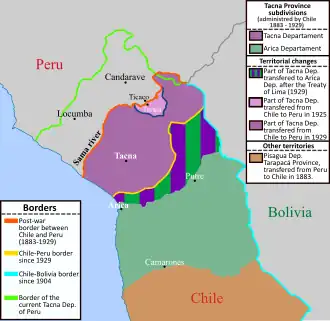 Image 15Map showing the Tacna-Arica dispute and its solution (from History of Peru)
