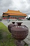 Waste containers at the National Theater in Taipei, Taiwan
