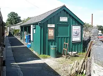 Pendre station building, taken from the east end of the platform, looking west