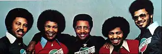 Tavares in 1977. Left to right: Pooch, Ralph, Chubby, Butch and Tiny