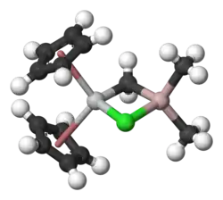 Ball-and-stick model of Tebbe's reagent