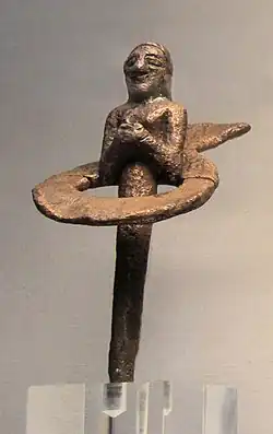 Temple foundation figurine in the name of Ur-Nanshe. Inscription "Ur-Nanshe, King of Lagash, has built the shrine of Girsu". British Museum, BM 96565.[32][33]