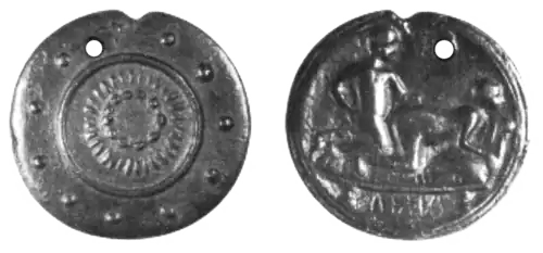 Perforated token (2nd century CE), found in a Celto-Germanic region (Saarland)