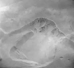 Viking image of summit caldera of Tharsis Tholus.