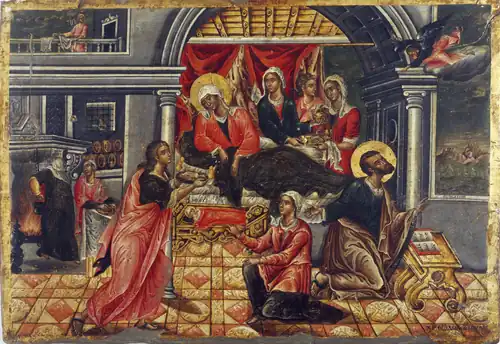 The Birth of the Virgin Mary by Theodoros Poulakis
