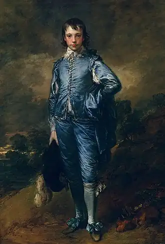 The Blue Boy (1770), featuring lapis lazuli, indigo, and cobalt colourants,[28]