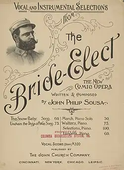 Music sheet of march "The Bride Elect"