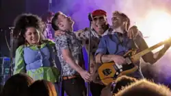 An image of the band playing live