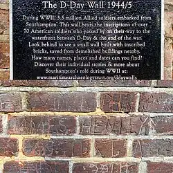 The D-Day Wall in Western Esplanade, Southampton