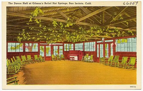 Dance hall at Gilman's Relief Hot Springs