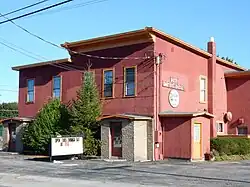 The Dresden Hotel at the entrance to the village.