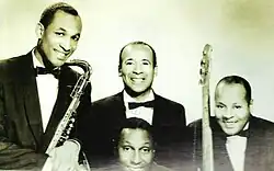The Jive Bombers – from left: Earl Johnson, Al Tinney (standing), Clarence Palmer and William "Pee Wee" Tinney