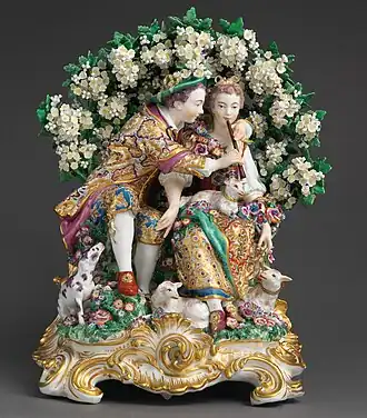 Rococo&nbsp;– The Music Lesson, by the Chelsea porcelain factory, c. 1765, soft-paste porcelain, Metropolitan Museum of Art