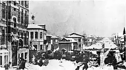 Barricade in the working-class district of Sormovo (Nizhny Novgorod government), December 12, 1905.
