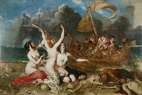 Painting of Ulysses tempted by sirens