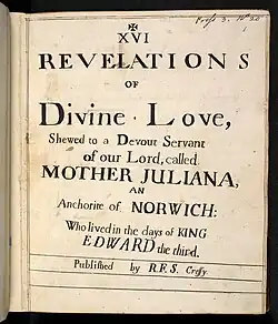 Revelations of Divine Love (title page, 1675 edition)
