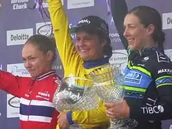 The final podium (from left to right): Stine Borgli (third), Leah Thomas (first) and Alison Jackson (second)