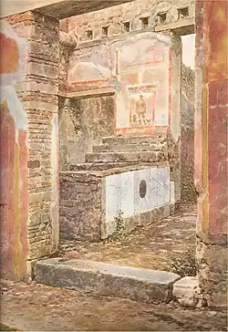 Thermopolion (fast food stall) in the alley of the rooster