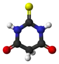 Ball-and-stick model of thiobarbituric acid