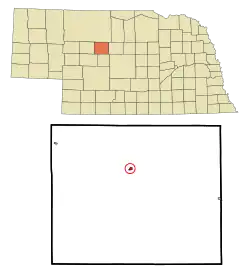 Location of Thedford, Nebraska