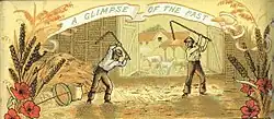 Threshing with hand flails, Great Britain, c.&nbsp;1750. Image from c.&nbsp;1875.