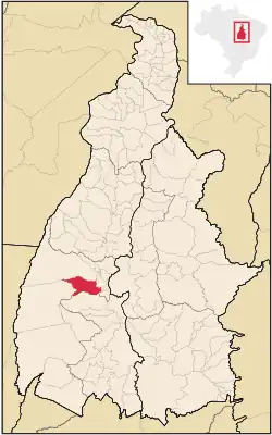 Location in Tocantins state