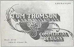 Tom Thomson's business card, c. 1904. Tom Thomson Papers, Library and Archives Canada