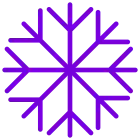 A simplified depiction of snowflake of purple color, similar to that of the Tor Project main color