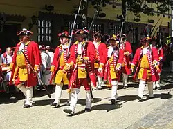 Reenactment with red coat