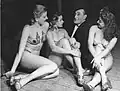 Italian comical actor Totò and three dancers in "Once upon a time in the world", 1 February 1948