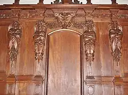 Wood carvings in the Chapel of the Holy Cross in the church of Saint-Pierre des Chartreux in Toulouse.