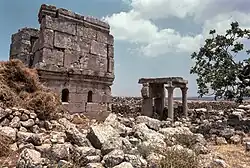 Tower and porch, Zarzita (زرزيتا), Syria - View from southwest